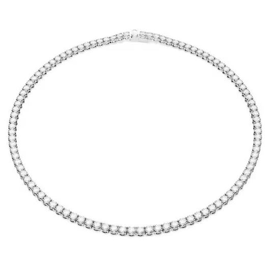 Foto de Collar Matrix Tennis, Talla redonda, Blanco, Baño de rodio, M