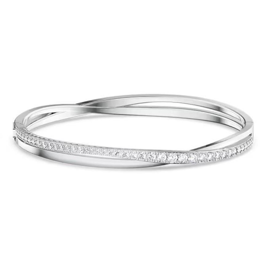 Foto de Brazalete Hyperbola, Talla redonda, Blanco, Baño de rodio, L