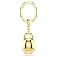 Foto de Llavero, Talla ovalada, Blanco, Baño tono oro