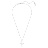 Foto de Colgante Insigne Talla redonda, Cruz, Blanco, Baño de rodio