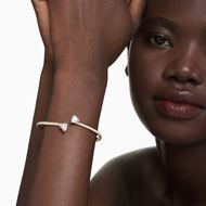 Foto de Brazalete Mesmera Corazón, Blanco, Baño tono oro