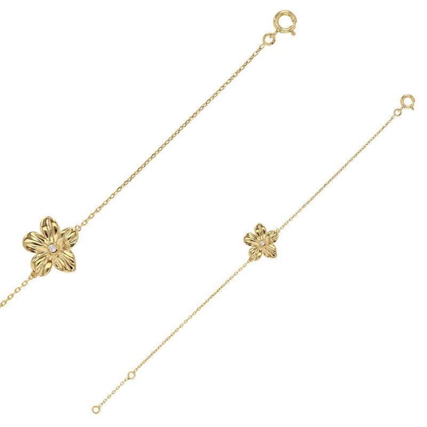 Foto de Pulsera Flor baño oro y circonita