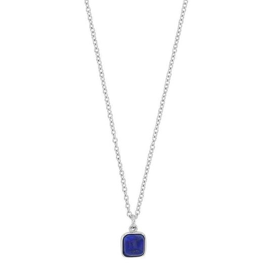 Foto de Collar de plata rodiada con lapislázuli