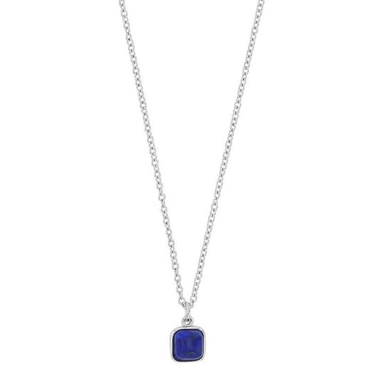 Foto de Collar de plata rodiada con lapislázuli