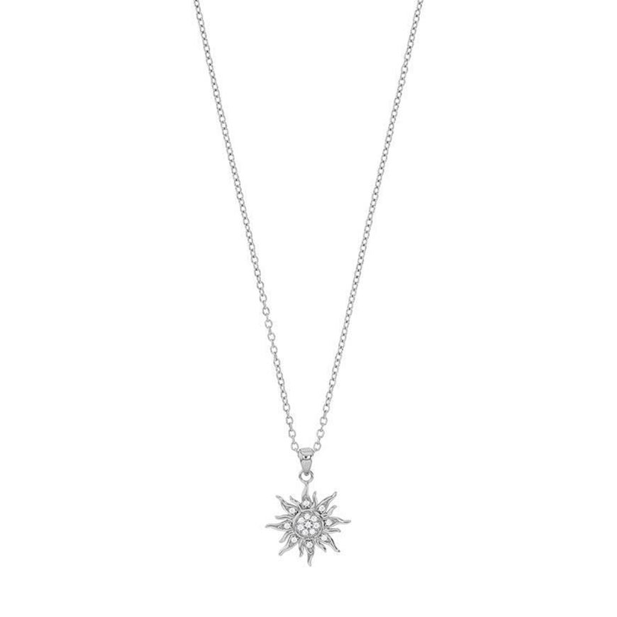 Foto de Collar Sol de plata con circonitas blancas