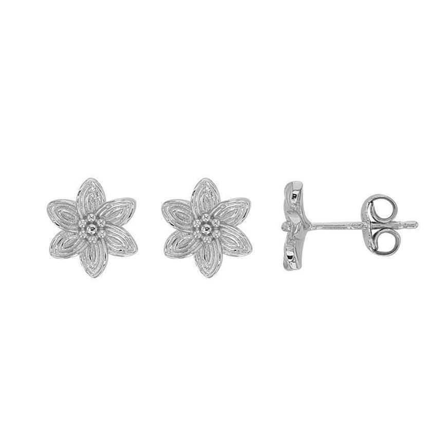Foto de Pendientes Flores de plata rodiada