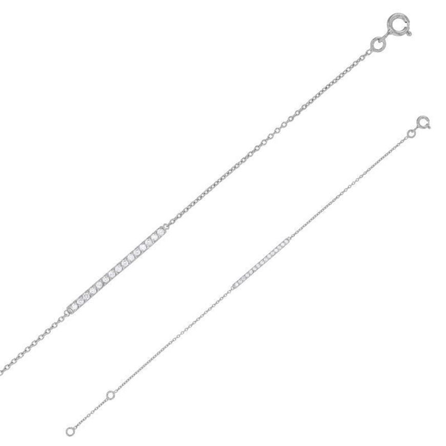 Foto de Pulsera de plata con barrita de circonitas blanca