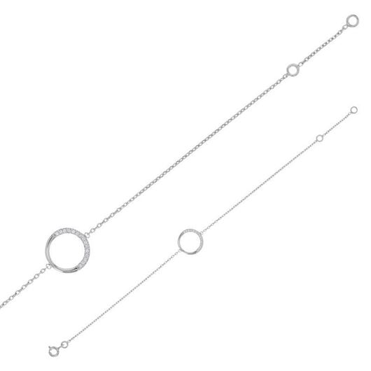 Foto de Pulsera de plata con aro de circonitas blancas
