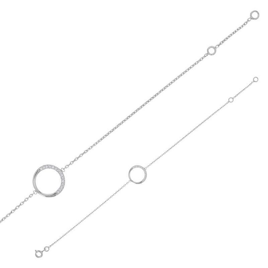 Picture of Pulsera de plata con aro de circonitas blancas