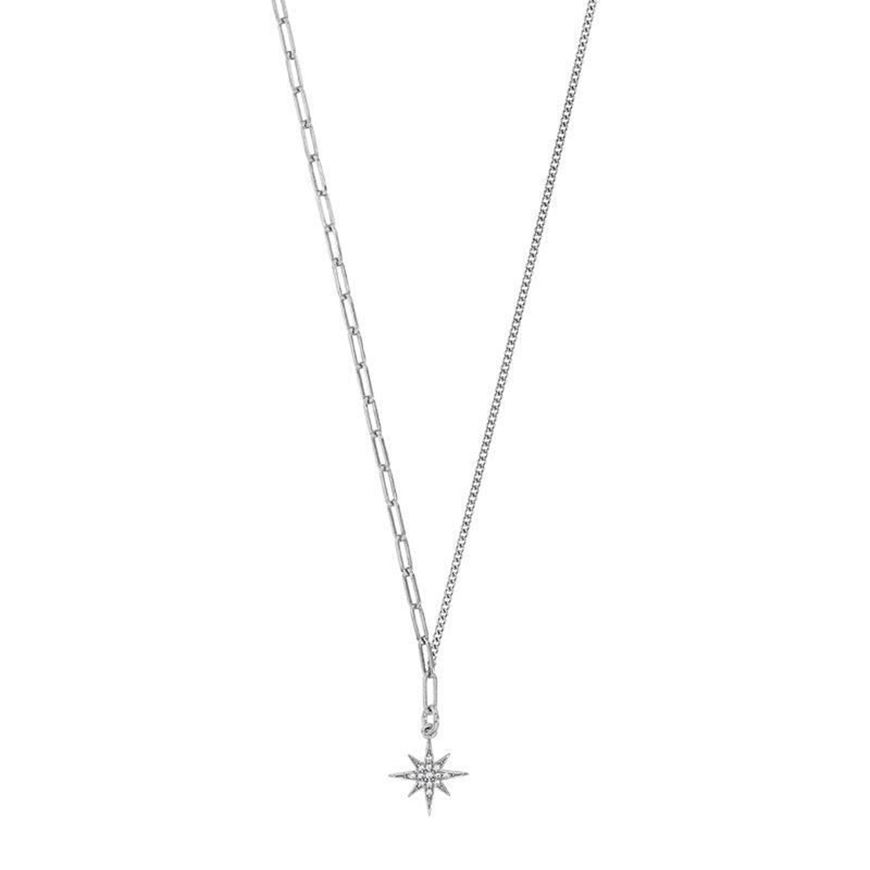 Foto de Collar estrella polar de plata con circonitas blancas