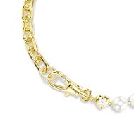 Foto de Collar Idyllia, Perla de cristal, Blanco, Baño tono oro