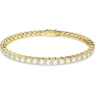 Foto de Pulsera Matrix Tennis, Talla redonda, Blanca, Baño tono oro, Talla L