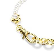 Foto de Pulsera Idyllia, Perla de cristal, Blanca, Baño tono oro