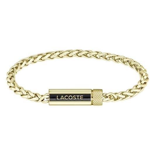 Picture of Pulsera Espelta Acero dorado con logo esmalte negro