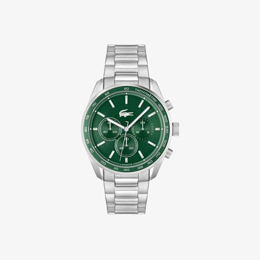 Foto de Reloj Boston de acero inoxidable con cronógrafo esfera verde