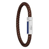 Foto de Pulsera Rokel Lacoste cuero trenzado marrón