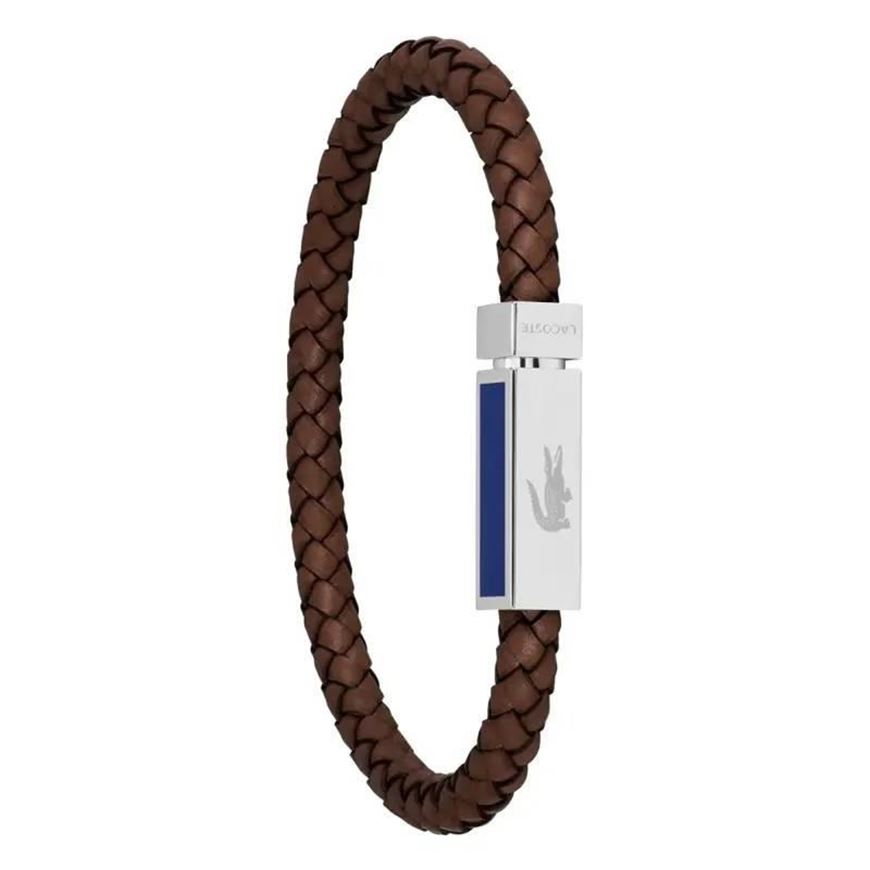 Foto de Pulsera Rokel Lacoste cuero trenzado marrón