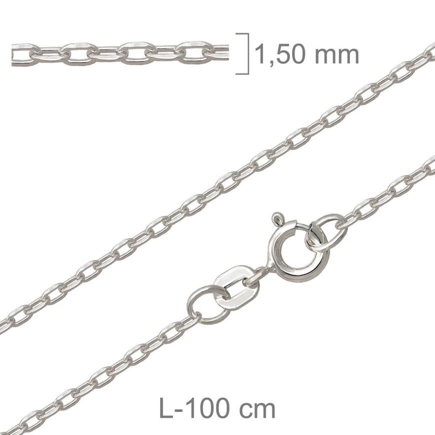 Foto de Cadena de plata forzada lapidada 100cm x 1,5mm