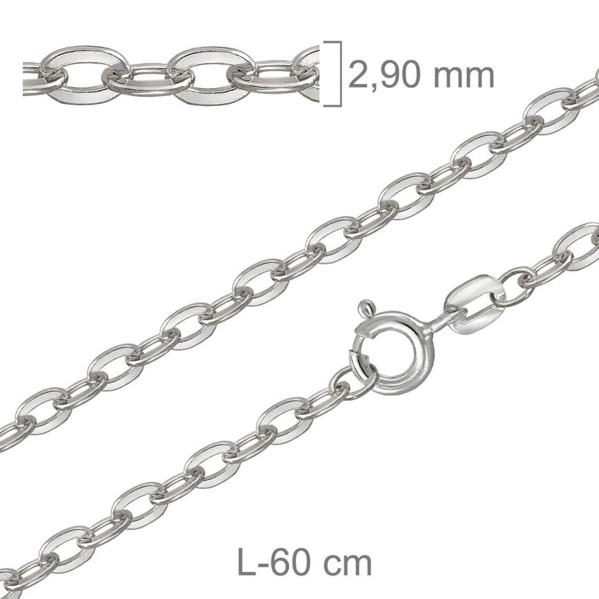 Foto de Cadena de plata forzada pisada 60cm x 2,9mm