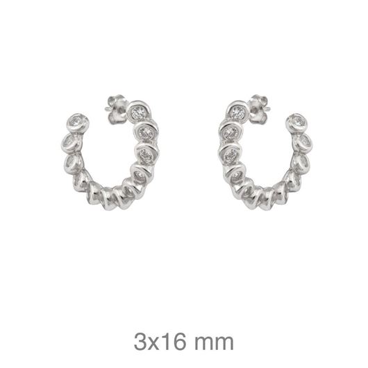 Foto de Pendientes de plata baño rodio con circonitas