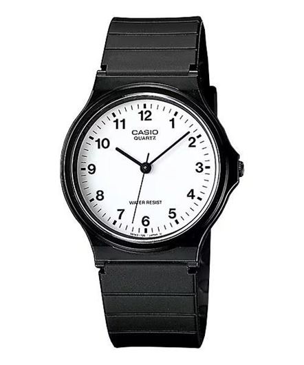Foto de Reloj hombre negro con esfera blanca redonda