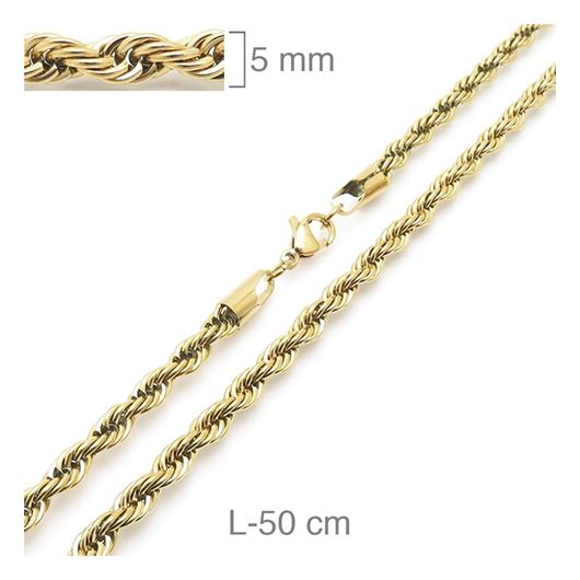 Foto de Cordon acero dorado 50cm x 5mm