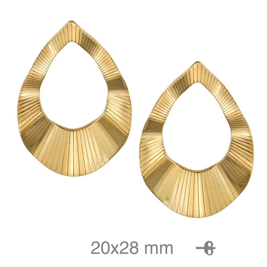 Foto de Pendientes de plata baño oro lagrima irregular