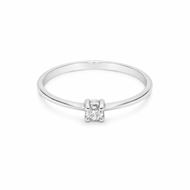 Foto de Solitario en oro blanco 18kt y un diamante talla brillante 0,13ct, Color G, Pureza VS