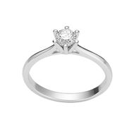 Foto de Solitario de 6 garras en oro blanco 18kt y un diamante talla brillante 0,30ct, Color G, Pureza VS