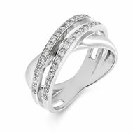 Foto de Sortija de oro blanco 18kt y 30 brillantes de 0,24ct total