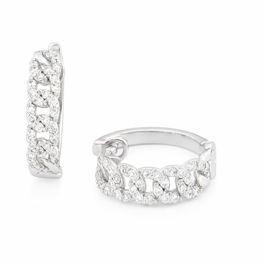 Foto de Pendientes eslabones en oro blanco y diamantes 0,30ct