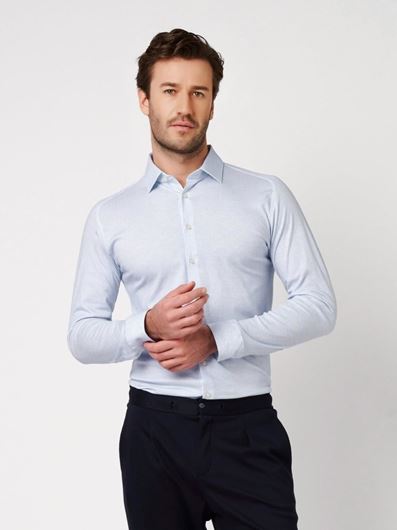 Foto de Camisa Kent azul cielo estampado mil rayas