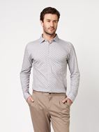 Picture of Camisa Kent estampado geométrico beige slim fit para hombre