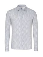 Foto de Camisa Kent estampado geométrico beige slim fit para hombre