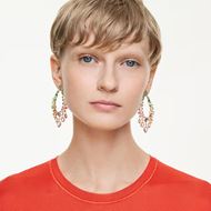 Foto de Pendientes Gema candelabro Multicolor, Baño oro