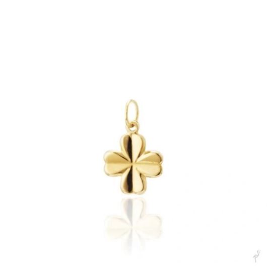 Foto de Colgante amuleto Trébol mini de plata con baño dorado