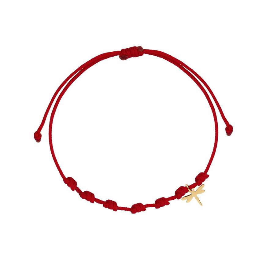 Foto de Pulsera 7 nudos Libélula mini en oro amarillo 18kt
