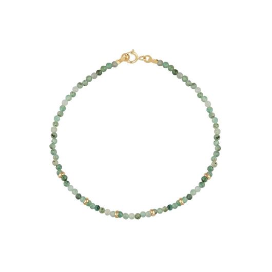 Foto de Pulsera Chic cuentas esmeraldas en oro amarillo 18kt 16cm