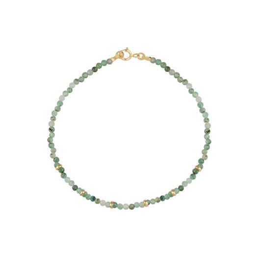 Foto de Pulsera Chic cuentas esmeraldas en oro amarillo 18kt 16cm