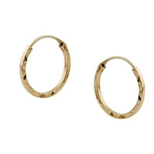 Foto de Pendientes de aro tallado 15mm de oro amarillo 18kt