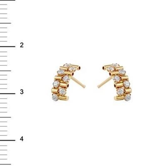 Foto de Pendientes oro amarillo 18kt patrón geométrico con circonitas