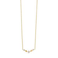 Foto de Collar plata chapado dorado  perla boton