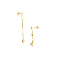 Foto de Pendientes plata chapado dorado redonda piedra luna