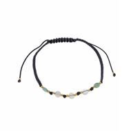 Foto de Pulsera plata chapado dorado cridoprasa ovalos bolitas