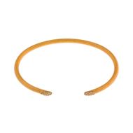 Foto de Pulsera caña plata chapado dorado circonitas blancas