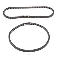 Foto de Pulsera plata chapado rutenio cuadrados circonitas negras