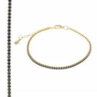 Foto de Pulsera Blink plata chapado dorado circonitas brillantes tanzanita 15+3cm