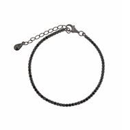 Foto de Pulsera Blink de plata baño rutenio con circonitas negras