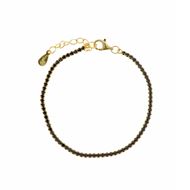 Foto de Pulsera Blink riviere de plata baño oro con circonitas negras