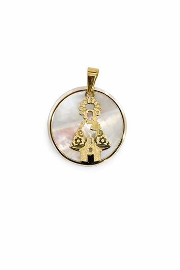 Foto de Colgante Virgen de Loreto de Xàbia 19mm en Oro Amarillo y nácar18kt